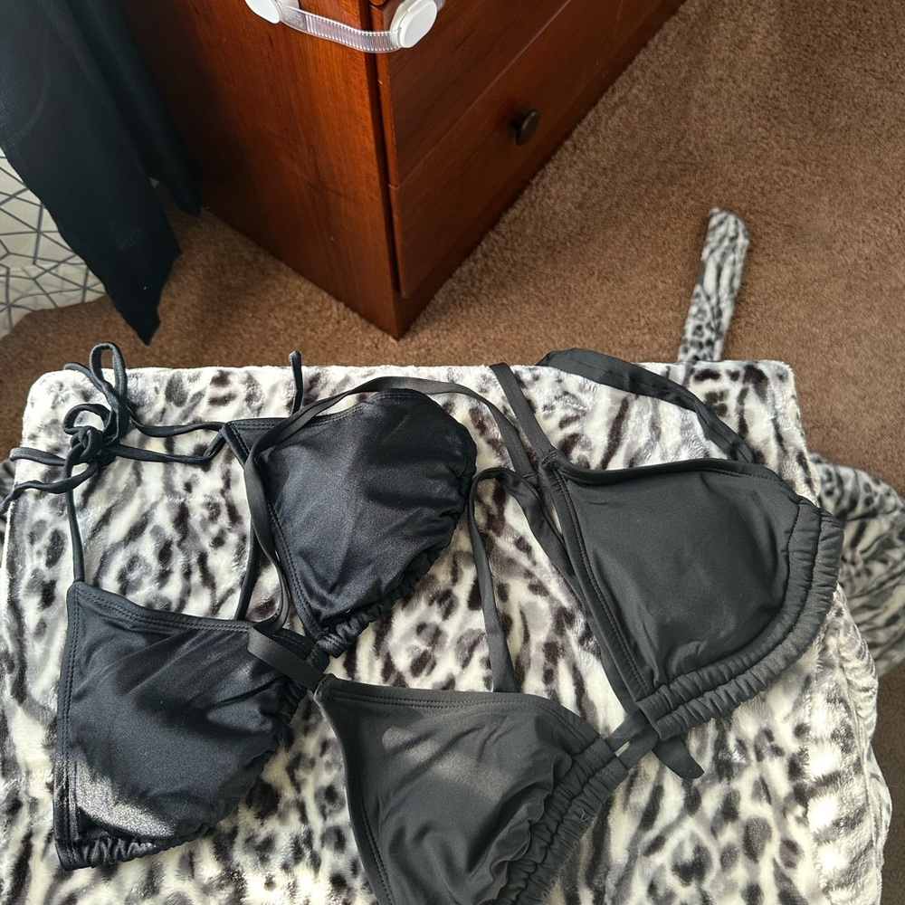 Chic Black Triangle Bikini Top